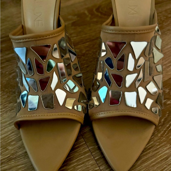 Karolina Heeled Mules- Nude and mirrored! - Picture 5 of 6